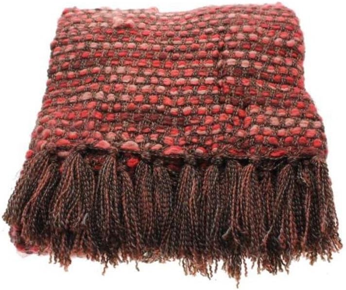 Martha Stewart HARMONY 50x60" Throw Blanket, Heathered Red