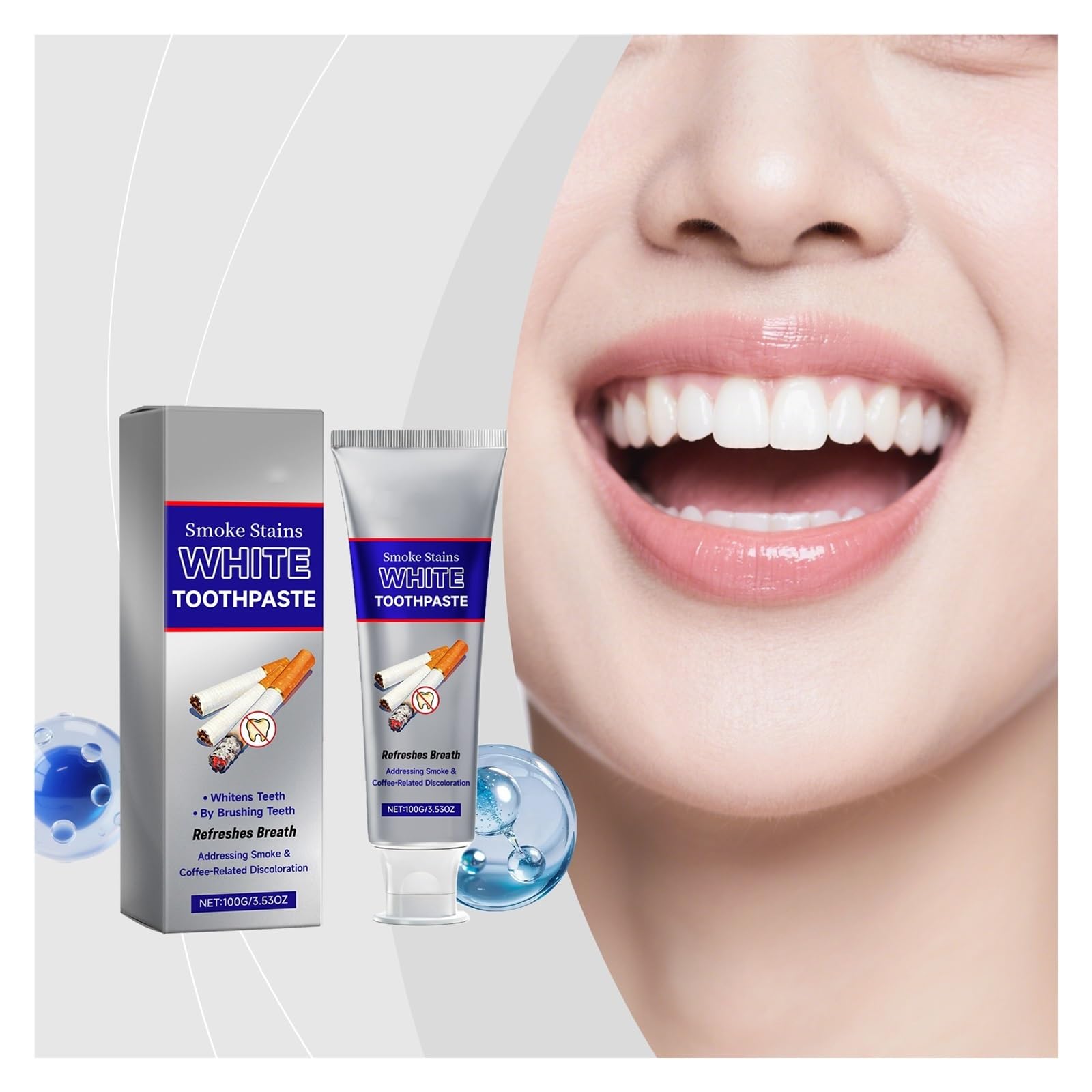 Pasta de dientes refrescante 100 g: espuma rica, limpieza suave, adecuada for el cepillado diario por la mañana y noche(3pcs)