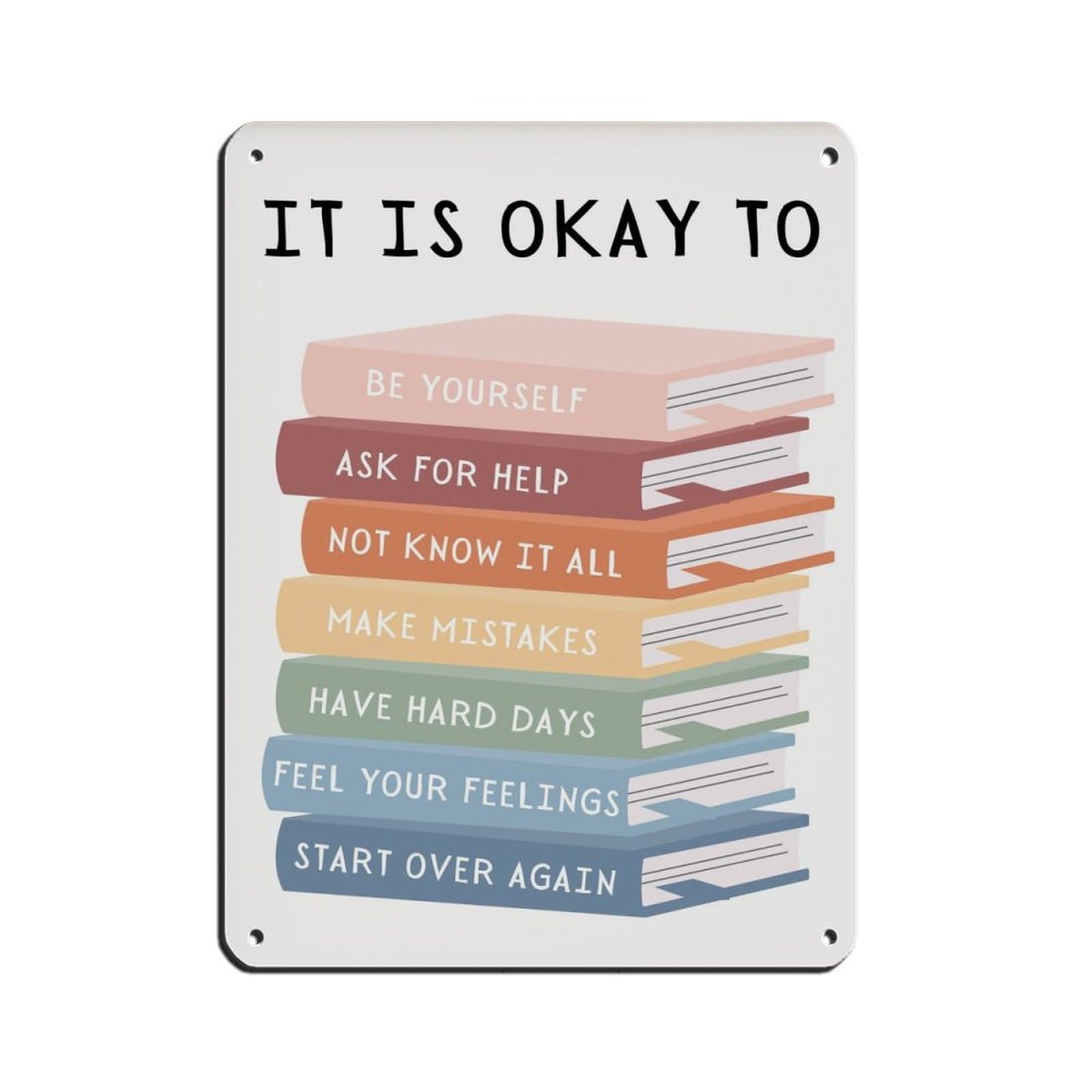 Lxwnze 30L X 40W Cm It's Okay To Not Be Okay Poster (3) Tin Sign Vintage Metal Pub Club Cafe Bar Home Wall Art Decoration Poster Retro 12X16inch(30X40cm)