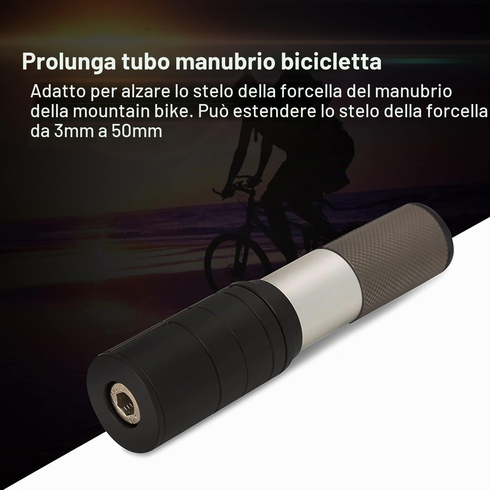 Attacco manubrio per bicicletta, estensione per estensione riser per stelo per tubo manubrio per bicicletta Accessori per ciclismo per mountain bike per alzarsi stelo per forcella del manubrio