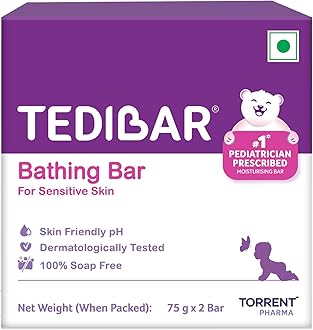 Baby Bathing Bar | For Baby’s Sensitive Skin | Gentle Cleansing, Skin-friendly, pH 5.5, 75gm, Pack of 2
