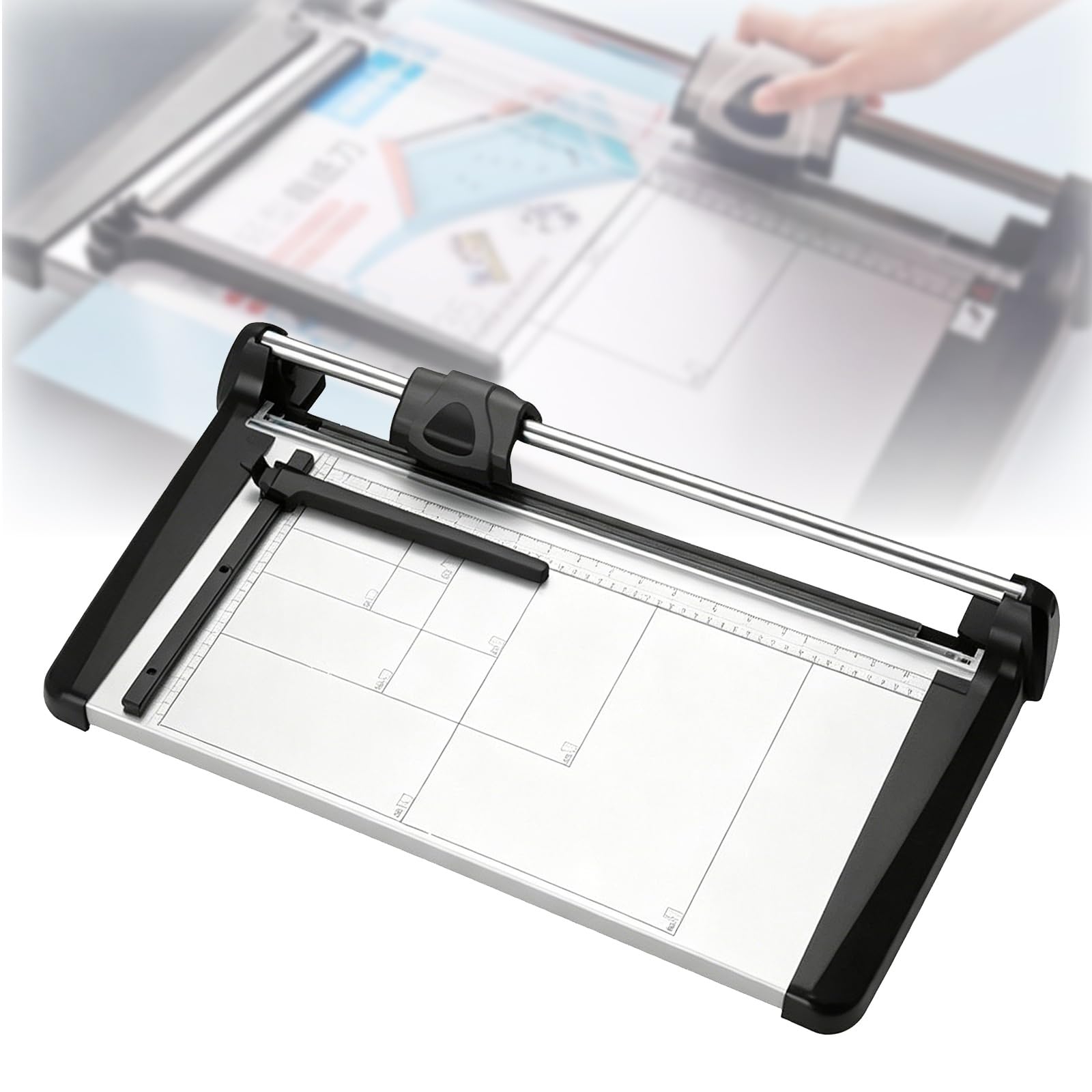 Taglierina a ghigliottina manuale resistente, con scala accurata, taglia fino a 15 pagine A4/A3/A2, ideale per cartone, pelle, foto, artigianato
