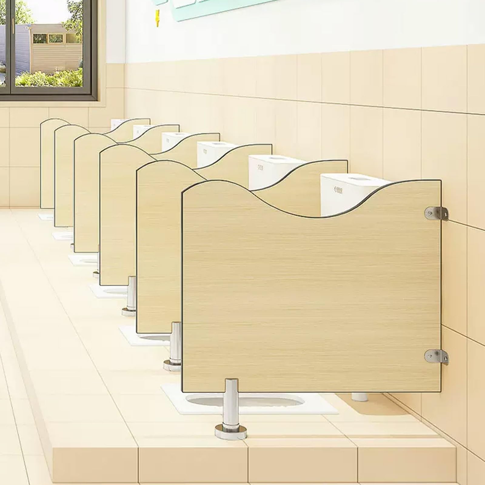 Mampara divisoria Impermeable para urinario Comercial de 23,6 x 23,6 Pulgadas, para Montaje en Suelo, con Accesorios de Acero Inoxidable, Ideal para el hogar, restaurantes, hoteles