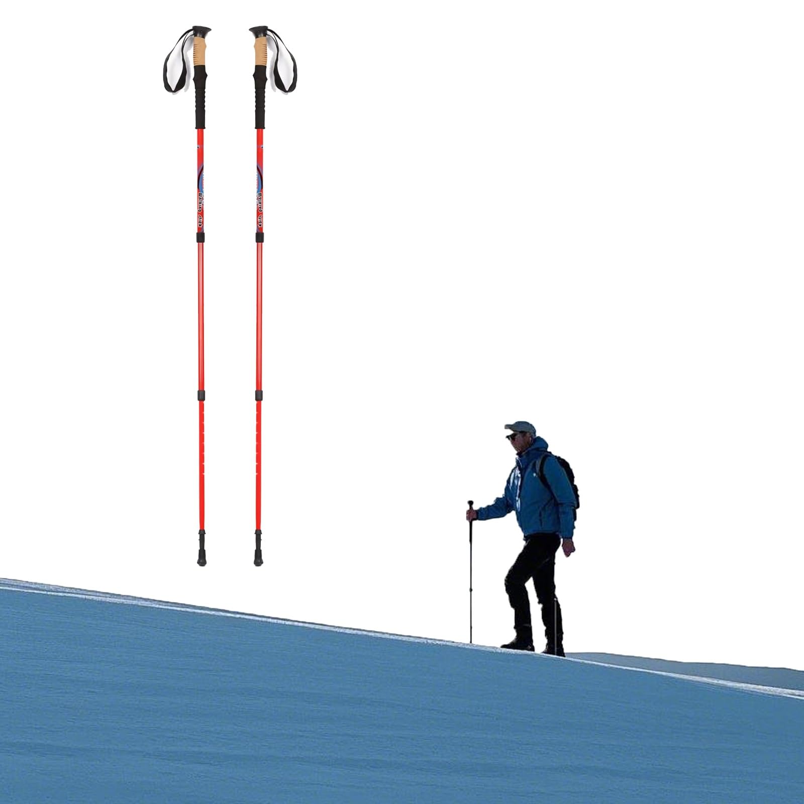 Dos Bastones de Senderismo de Fibra de Carbono para Uso en Exteriores, Telescópicos de 3 Segmentos y Plegables, Ideales para Trekking y Montañismo