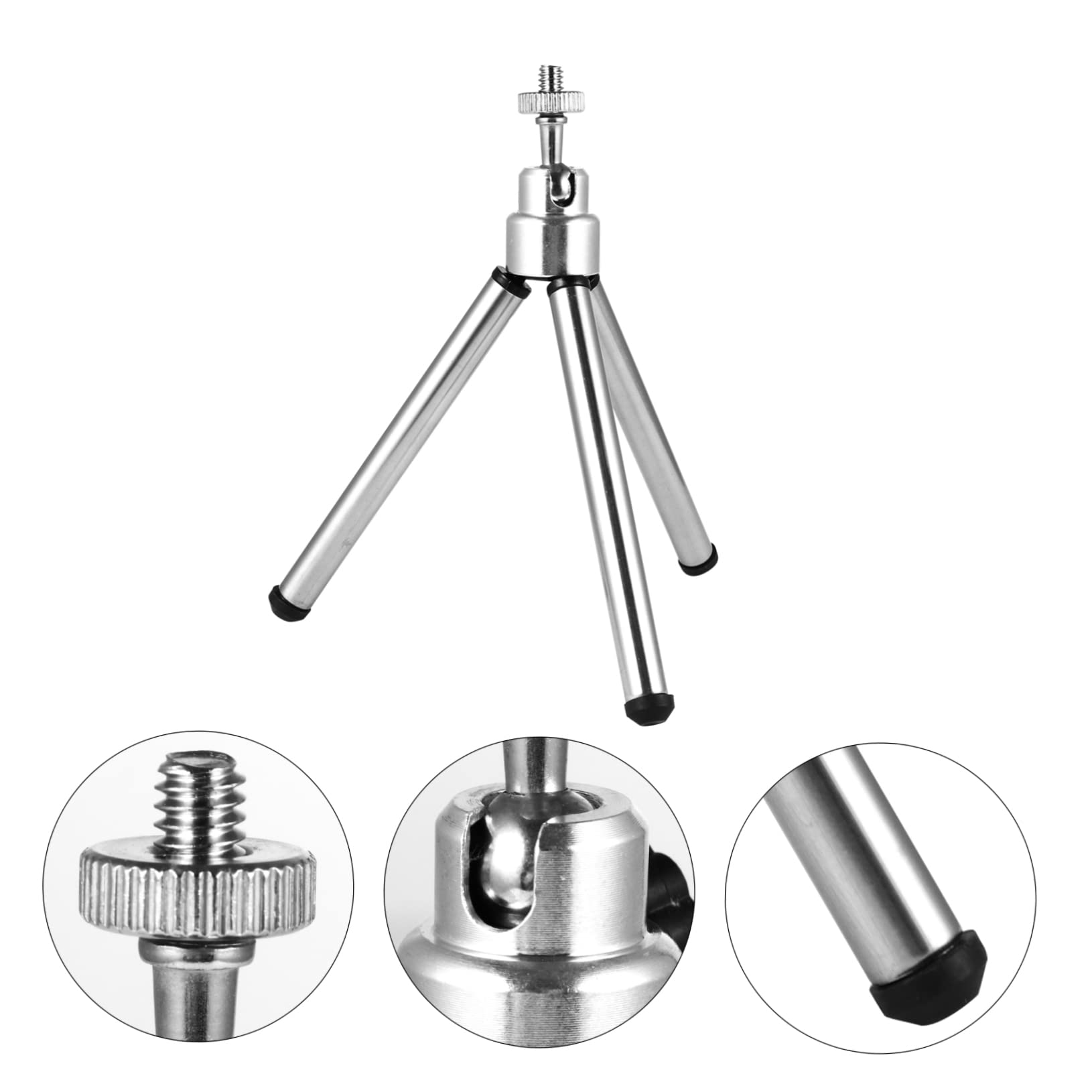 HOMOCONO 26cm Mini Aluminum Tripod Fishing Light Stand Extendable Bracket for Live Streaming Outdoor Use