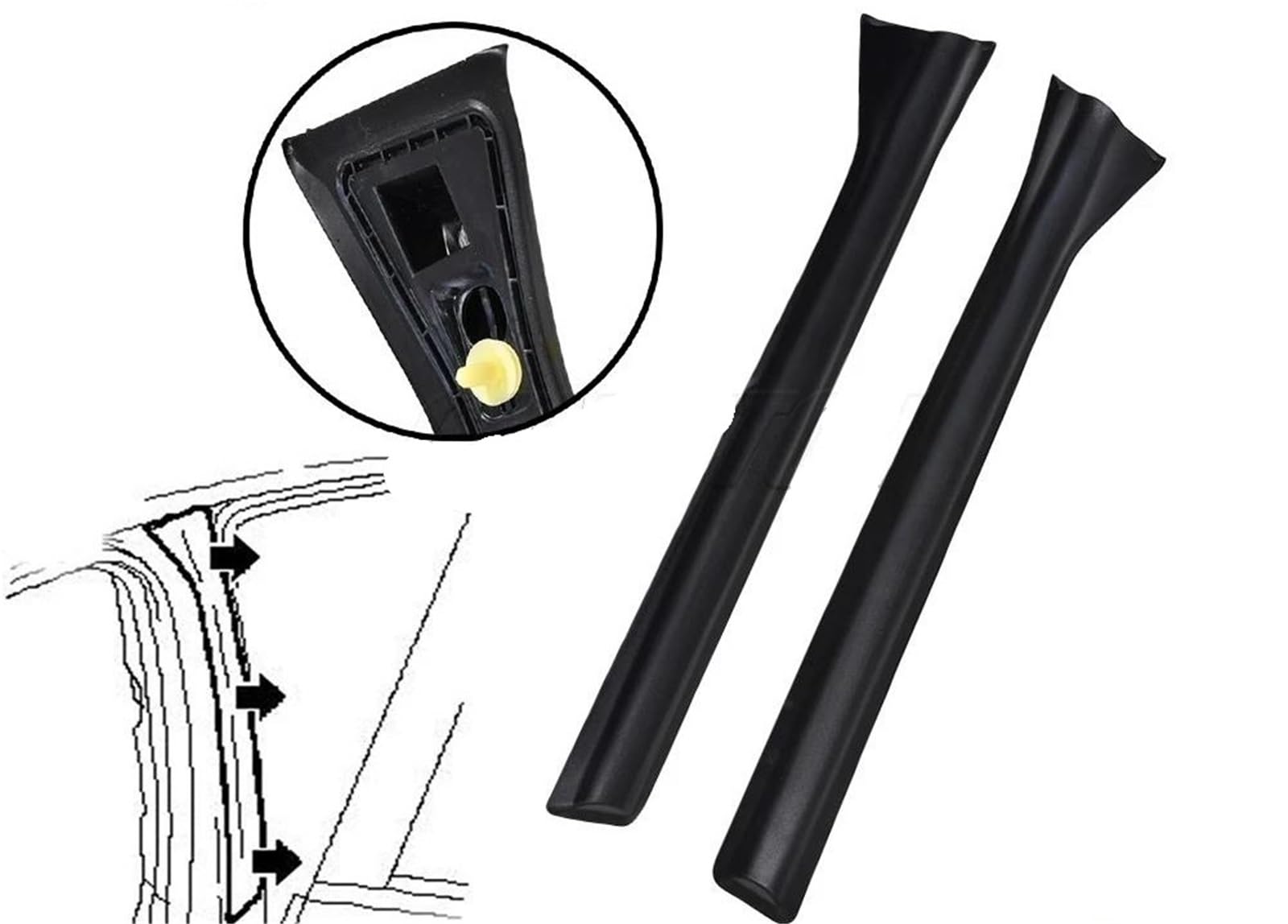Paraspifferi Auto Portiera Finestrino Guarnizione In Gomma Colonna Centrale Sinistra Destra 13123710 13123711 Per Opel Per Vauxhall Astra H MK5 B Guarnizione In Gomma Montante Accessori AJOHBM | A Sinistra e Destra