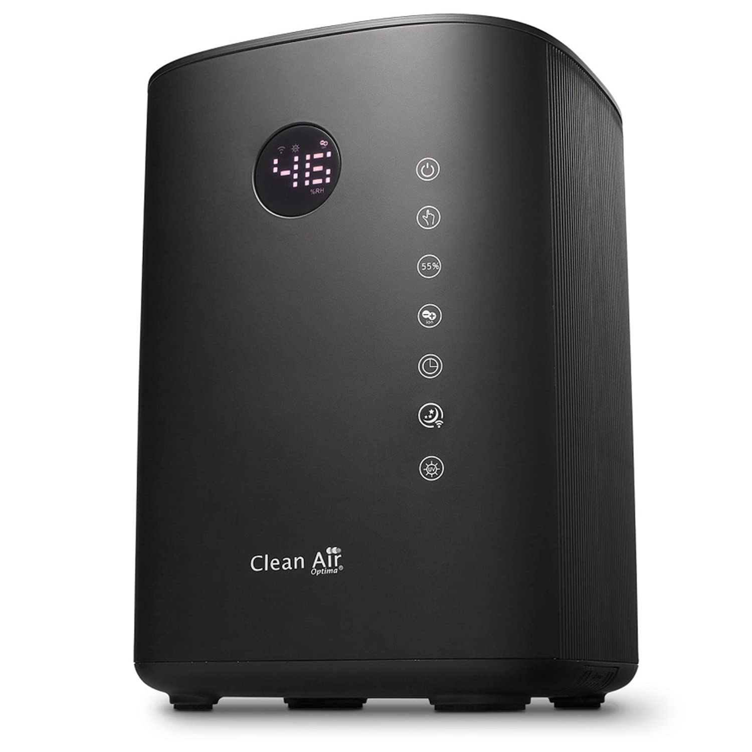 Clean Air Optima CA-604 Smart Top Filling - 3 en 1: Humidificador, purificador de aire y aromaterapia. - Capacidad min.120 ml/h - máx.400 ml/h! - Ideal para habitaciones de hasta 55 m²/140 m³ (negro)