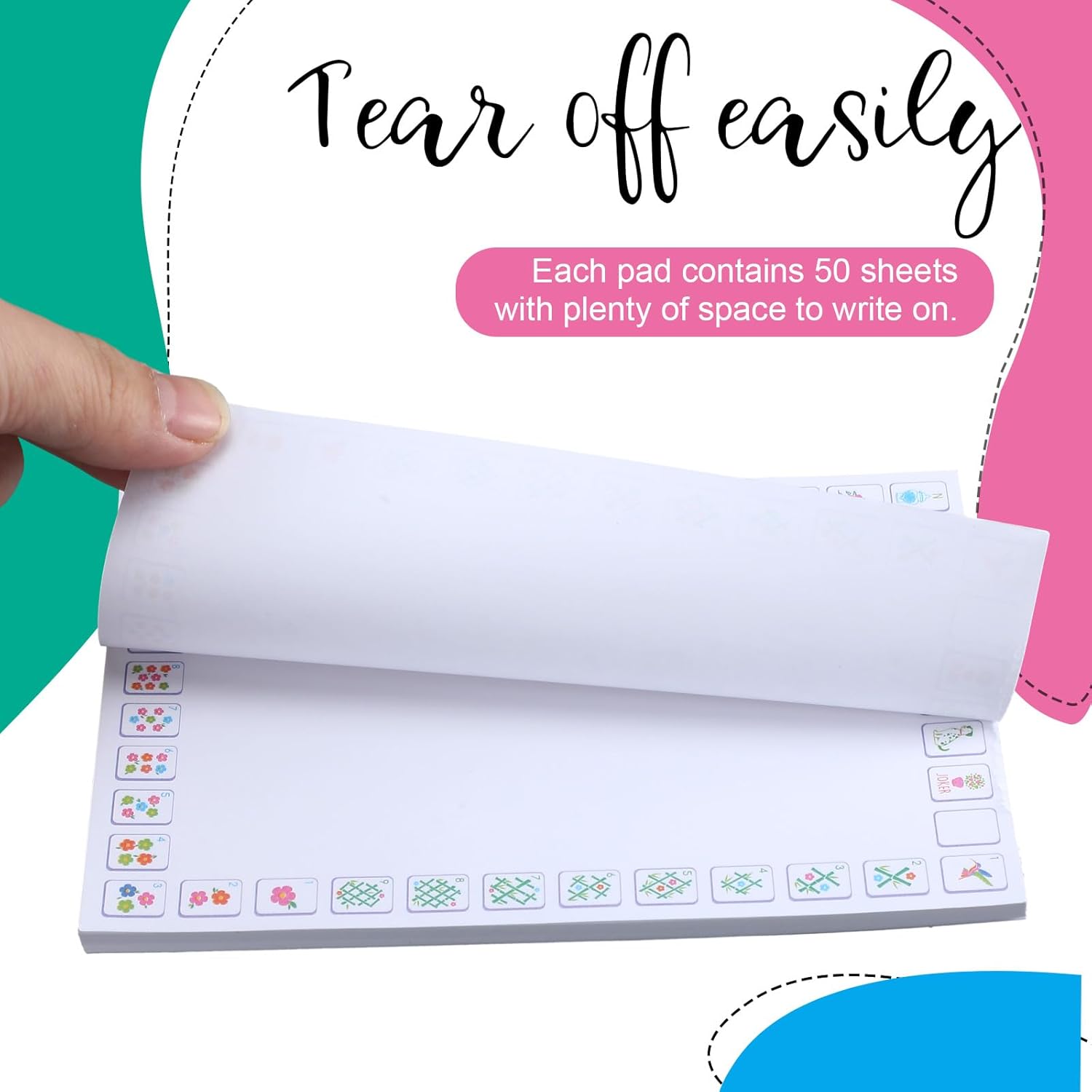 3 Pack Majong Gifts 5.5 x 4.25 Inches Mah Jong Notepad 50 Sheets Each, 80gsm No-bleed Paper, Easy to Tear Sturdy Binding, Pocket Notebook Portable for Journaling, Shopping Lists, Drawing