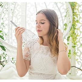 USAGA 36 Fingers Head Massager Scalp Massager Head Scratcher, Stocking Stuffers Gift for Scalp Body Relaxing (Silver)