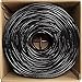 NavePoint Cat6 (CCA), 1000ft, Black, Solid Bulk Ethernet Cable, 550MHz, 23AWG 4 Pair, Unshielded Twisted Pair (UTP)