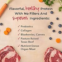 Vista 2 de iHeartDogs Dog Food Topper - Freeze-Dried Raw Dog Food Seasoning with Collagen Peptides - Grain Free Superfood Meal Mixer (Beef, 3 Ounce)