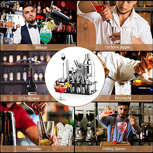 Set coctelera y accesorios bartender acero inoxidable miniatura 5