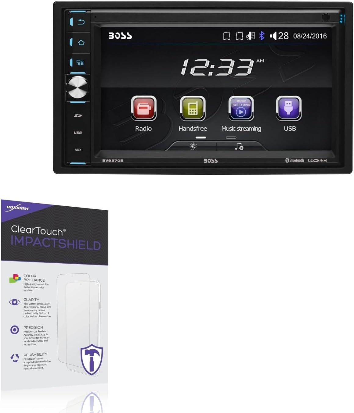 BoxWave Screen Protector Compatible With BOSS Audio BV9370B - ClearTouch ImpactShield (2-Pack), Impenetrable Screen Protector Flexible Film