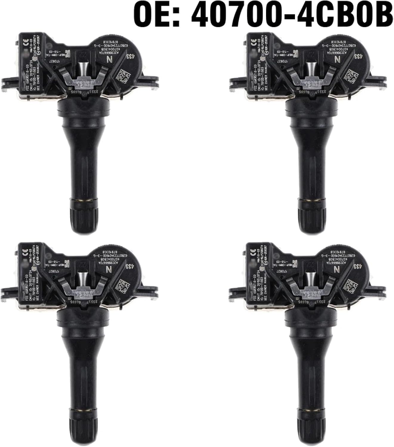 4 Pezzi TPMS per Auto di monitoraggio della Pressione dei Pneumatici 407004CB0B, per Renault Espace Kadjar Kangoo Koleos Megane Scenic Talisman