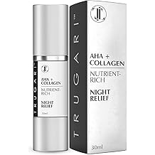 Facial Night Serum with AHA + Collagen, Night Serum for Face, Anti Aging Night Serum, Collagen Boost Anti Aging Serum, Nutrient-Rich Night Face Serum with Vitamins C, B, E, Collagen Skin Care