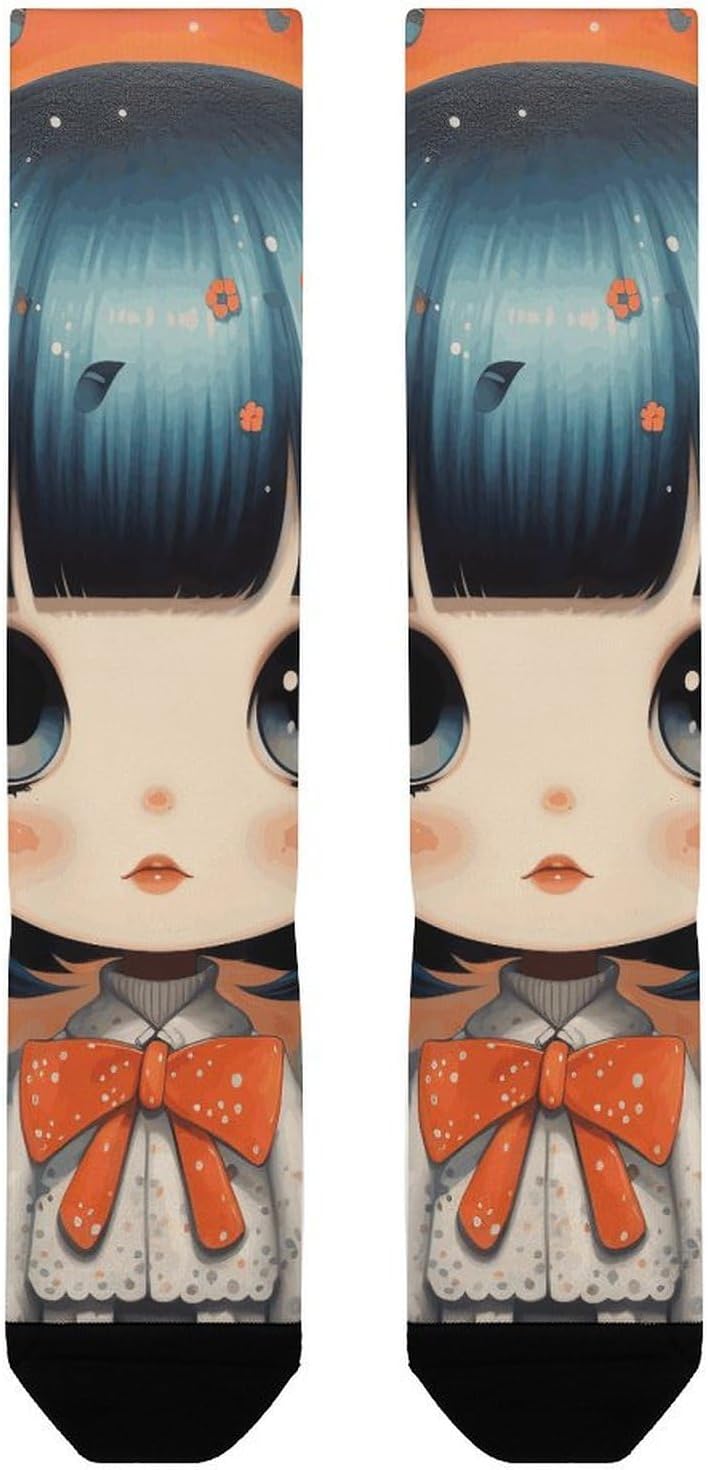 Anime Pictures Dress Sock for Women, Soft Breathable Crew Socks for Men, Lightweight Mid-Calf Socks