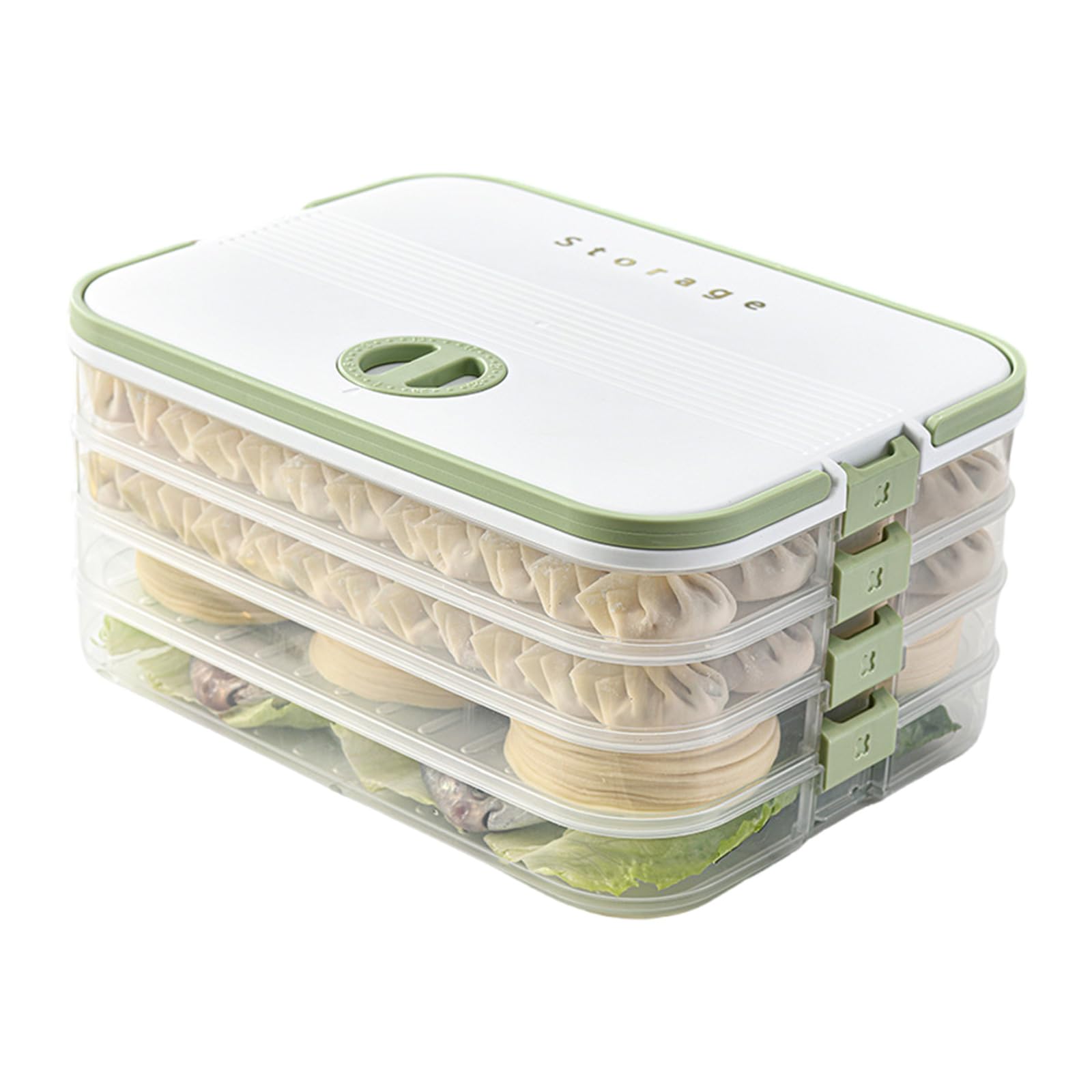 Avejjbaey Clear Freezer Containers With Divided Compartments For Easy Organization And Wonton Storage Box Stacker