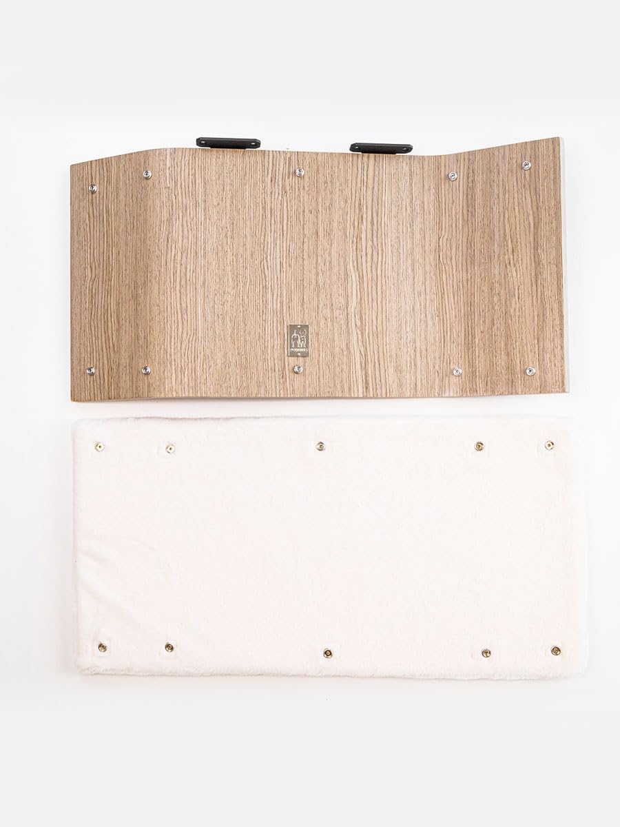Petrebels Kletterwand, Wandliege Wave 70 cm, Kratzbaum Wand, Premium Qualität Wandkratzbaum, Katzenbett Wandmontage, Holz Farbe Eiche-Altgrau Look