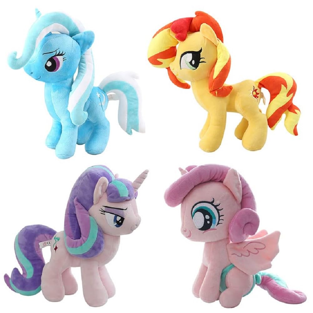 Lovely Unicorn Stuffeds, Trixie Lulamoon, Sunset Shimmer, Flurry Heart  Starlight Glimmer Plush Figure Plush Princess Fluttershy Plushie 12 Inch New