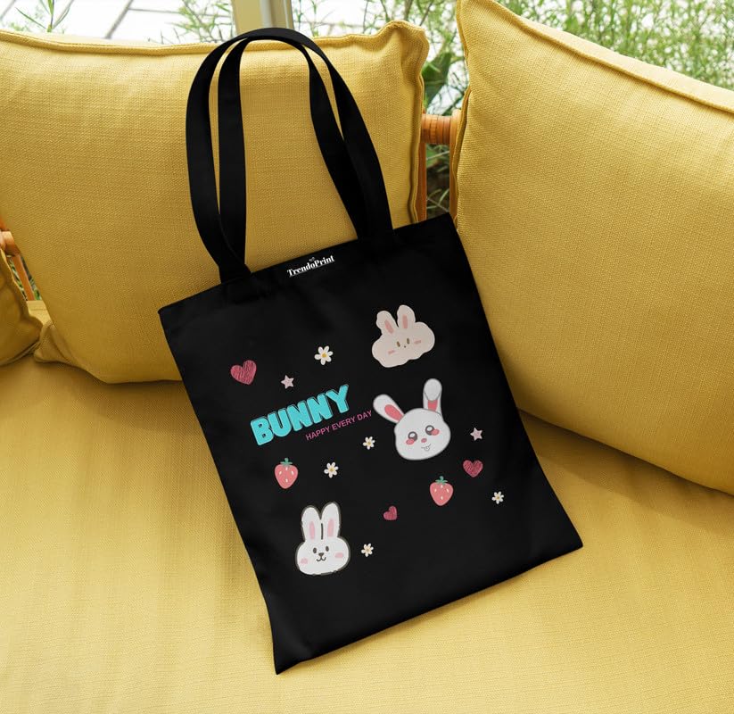 Image of TrendoPrint Reusable Shopping Bag Canvas Tote Bag for Grocery, College, Office & Shoulder Handbag Travel Bag for Men and Women (14x16 inches)