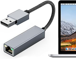 USB to Ethernet - Portable USB Ethernet Adapter for Laptop | USB Ethernet Adapter for Stable and Fast Network Connection, Computer Adapter for Tablets Laptops Kumprohu