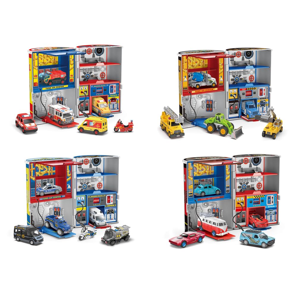 Motor Oil Service Station - 1x Racers Vehicle Die-Cast - Assorted Styles (Fire, Engineering, Police & Racing) - 3+ Ages- 1PC Random Design