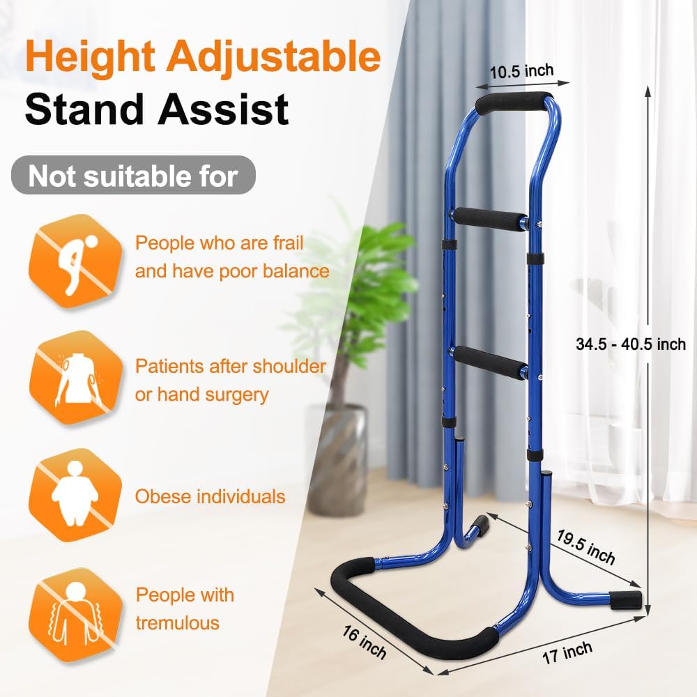 Chair Stand Assist for Elderly Bed Rails Adults Safety Assist Chair Lift Bed Cane for Seniors Bed Assist Bar Bedside Rail Sit to Stand Lift Portable Railing Mobility Aids Couch Assistance Stand Up