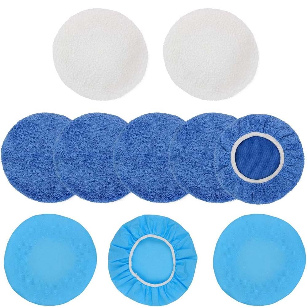 Pack De 10 Tampons Polissage Voiture Bleus - Éponges Microfibre Pour Appliquer Cire, Vernis Ou Produits De Lustrage