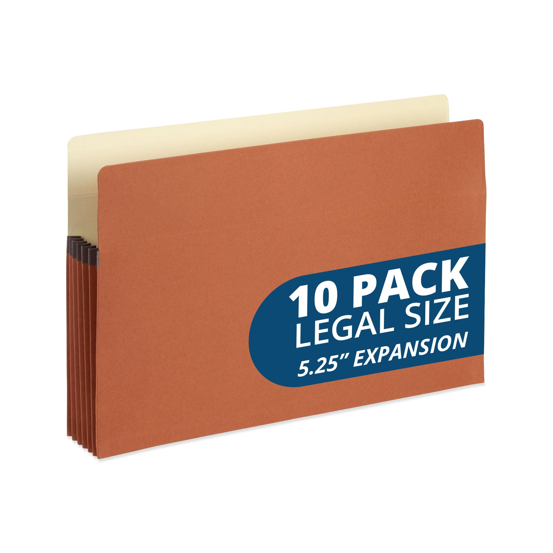 Blue Summit Expanding File Pocket Organizer, Legal Size, 5.25” Expansion – 10 Pack