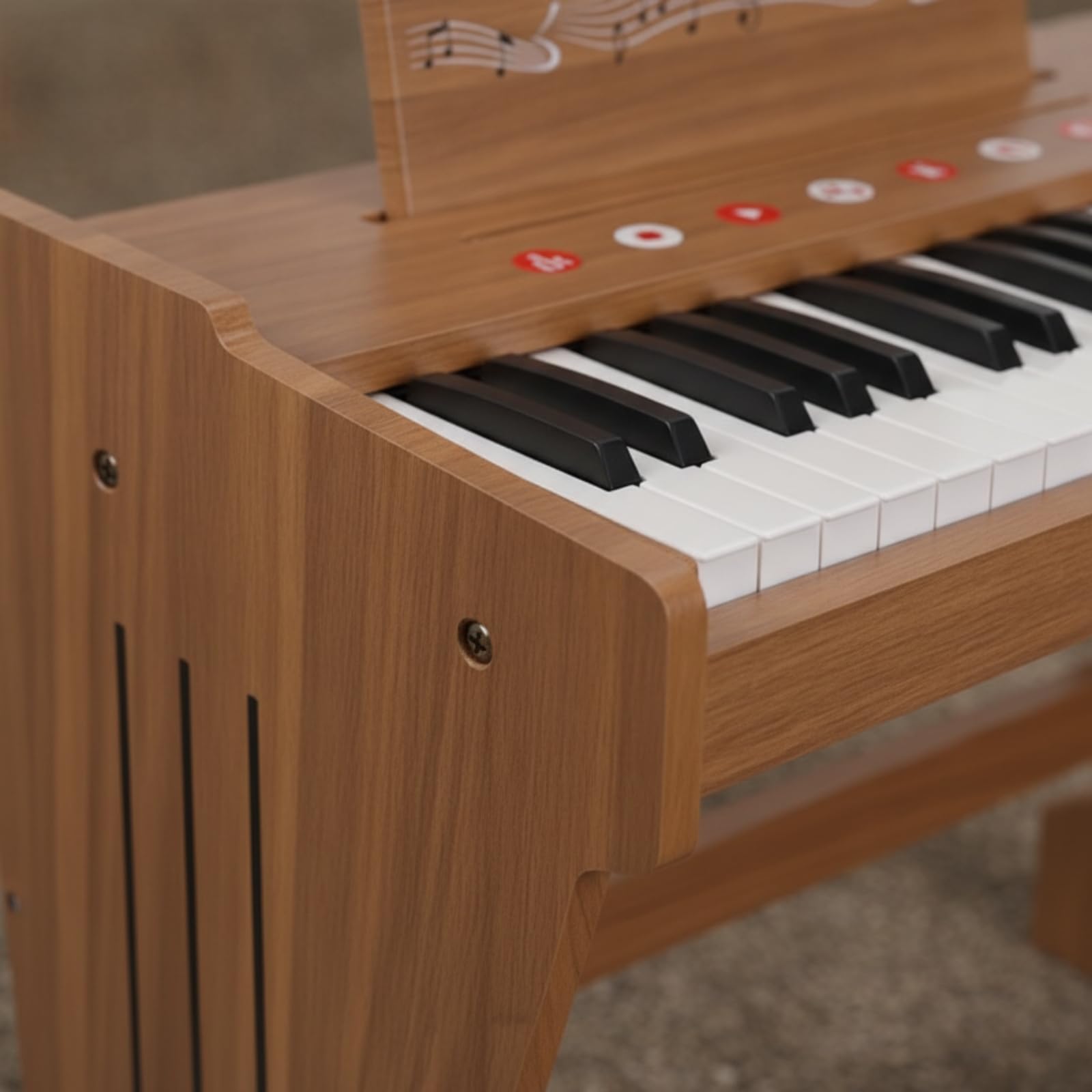 Piano Compact | sur Pied, Sûr, Instrument Musique, Enfants, Débutants, Rouge