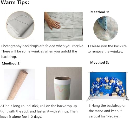 Miniatura 6 de Arco de globos azules de 7 x 5 pies, telón de fondo para el primer cumpleaños para niños, decoración de retratos, fondo de fotografía