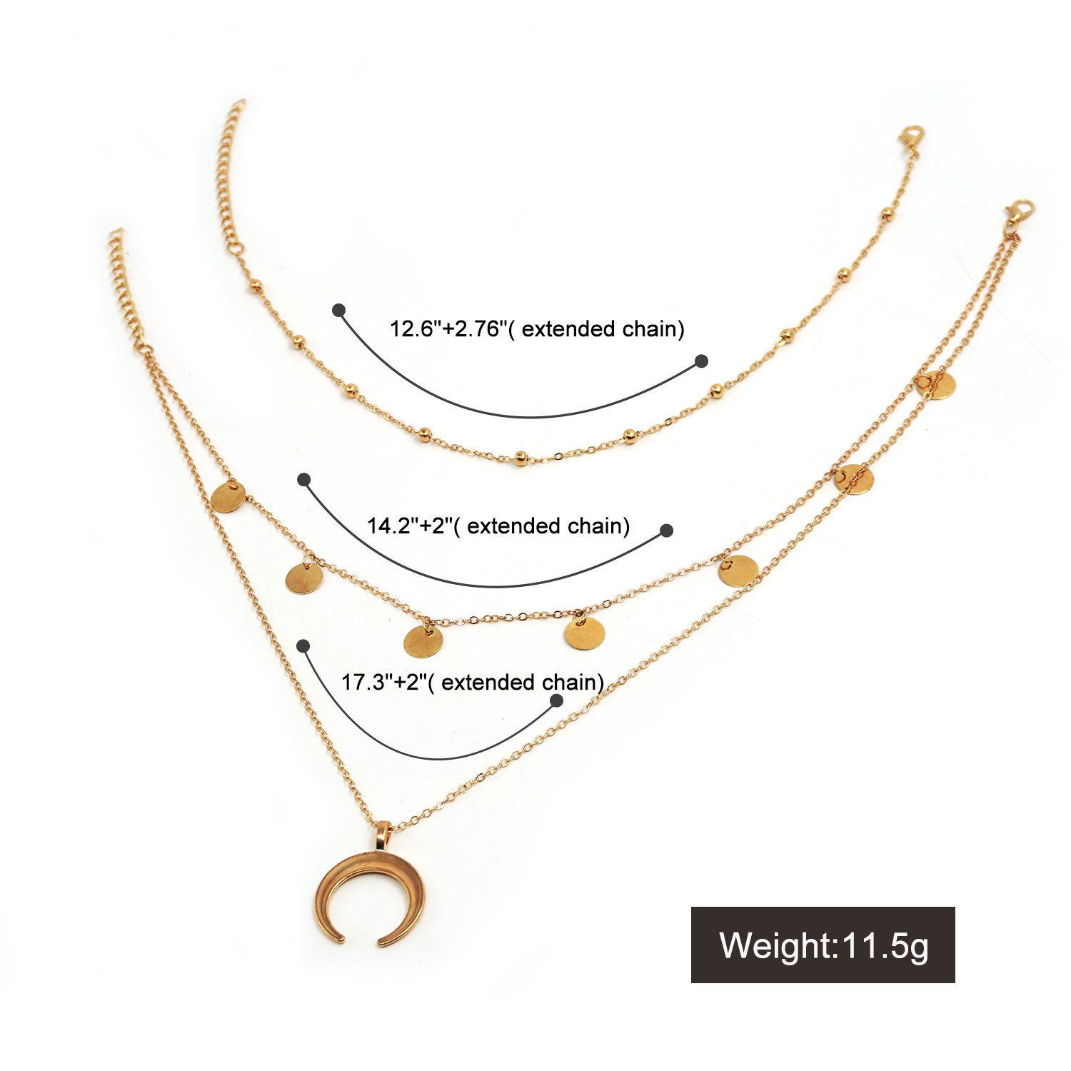 stratificata Catena Choker Collana Luna Strass Ciondolo Catena Gioielli per Ragazze Donne
