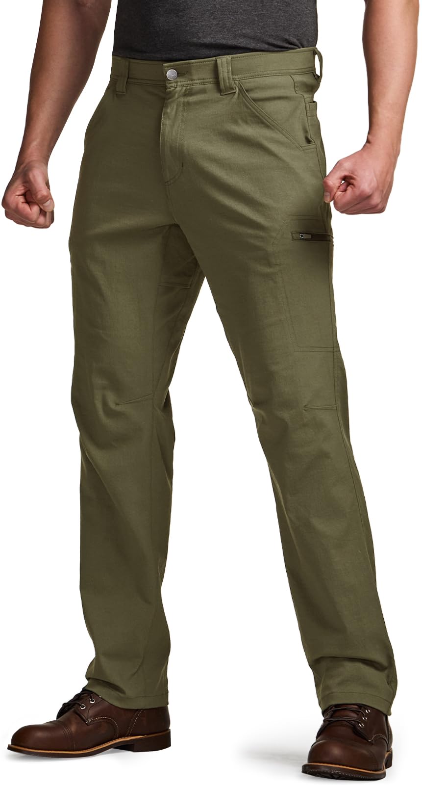 CQR Men's Vent Stretch Pants, Quick Dry Lightweight Casual Cargo Pants, Water Resistant Straight-Fit Utility Work Pants