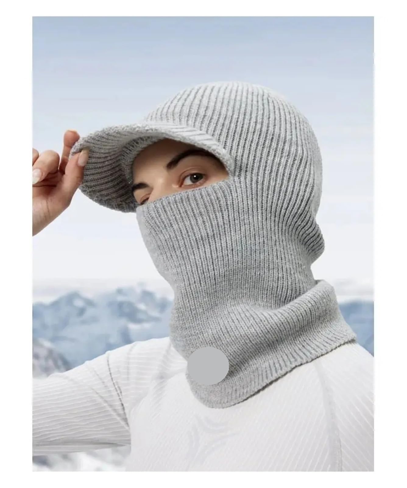 Cagoule Moto Chapeau d'équitation Coupe, Masque Facial Froid, Protection des Oreilles, Couvre-tête, Chapeau de Ski Chaud et Doux, Automne et Hiver Casque Coupe-Vent(Gray)