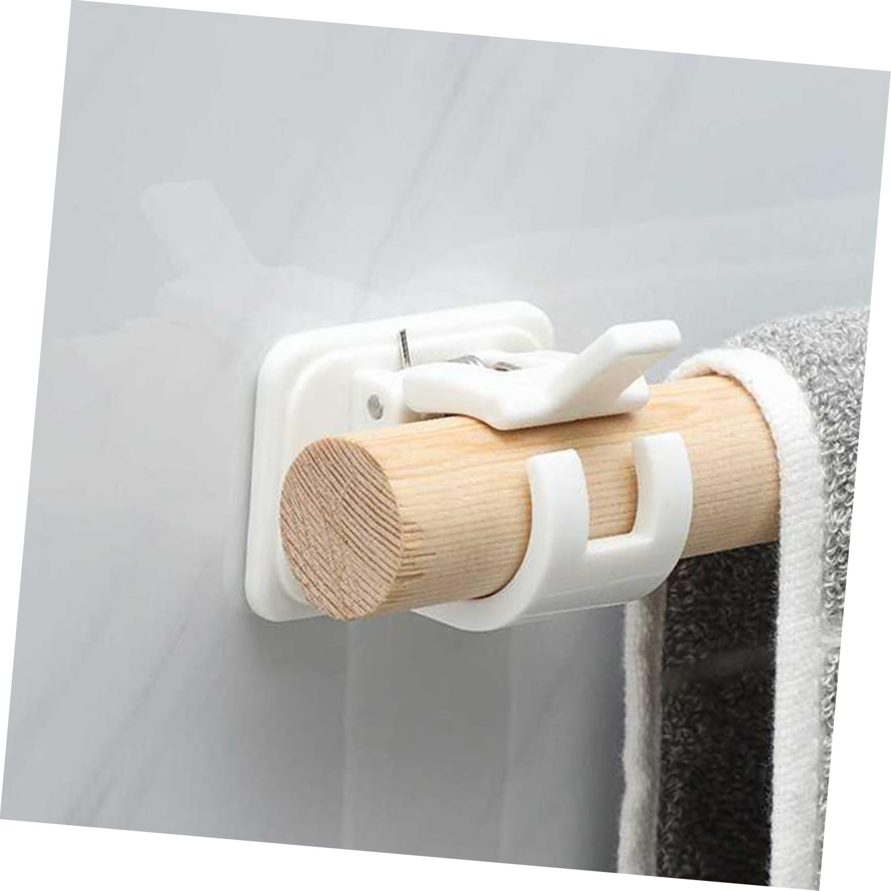 Zerodeko 3 Ensembles Porte-Tringle À Rideau De Portemanteau Tringle À Vêtements Crochet Fixation Crochet De Fixation Support pour Tige Porte-Serviettes Abdos Blanche 10 Pièces * 3