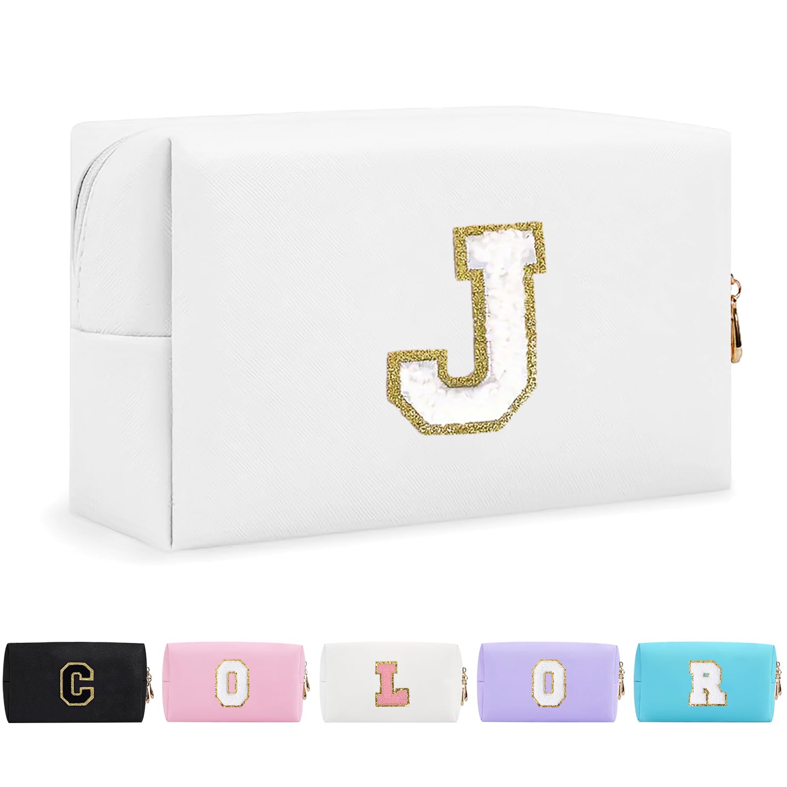 Bolsa de Maquillaje, Bolsa de Cosméticos Impermeable de Viaje, PU Cuero, Neceser de Baño, Bolsa De Aseo Y Almacenamiento para Mujer,Cosas Preppy para niñas Adolescentes (Letra A-Z) — view 278