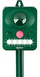 Dissuasor ultrassônico de animais com luz estroboscópica intermitente, repelente externo alimentado por energia solar para guaxinins, gatos, veados, esquilos, ativado por movimento, protege