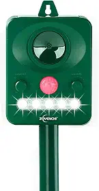 Dissuasor ultrassônico de animais com luz estroboscópica intermitente, repelente externo alimentado por energia solar para guaxinins, gatos, veados, esquilos, ativado por movimento, protege