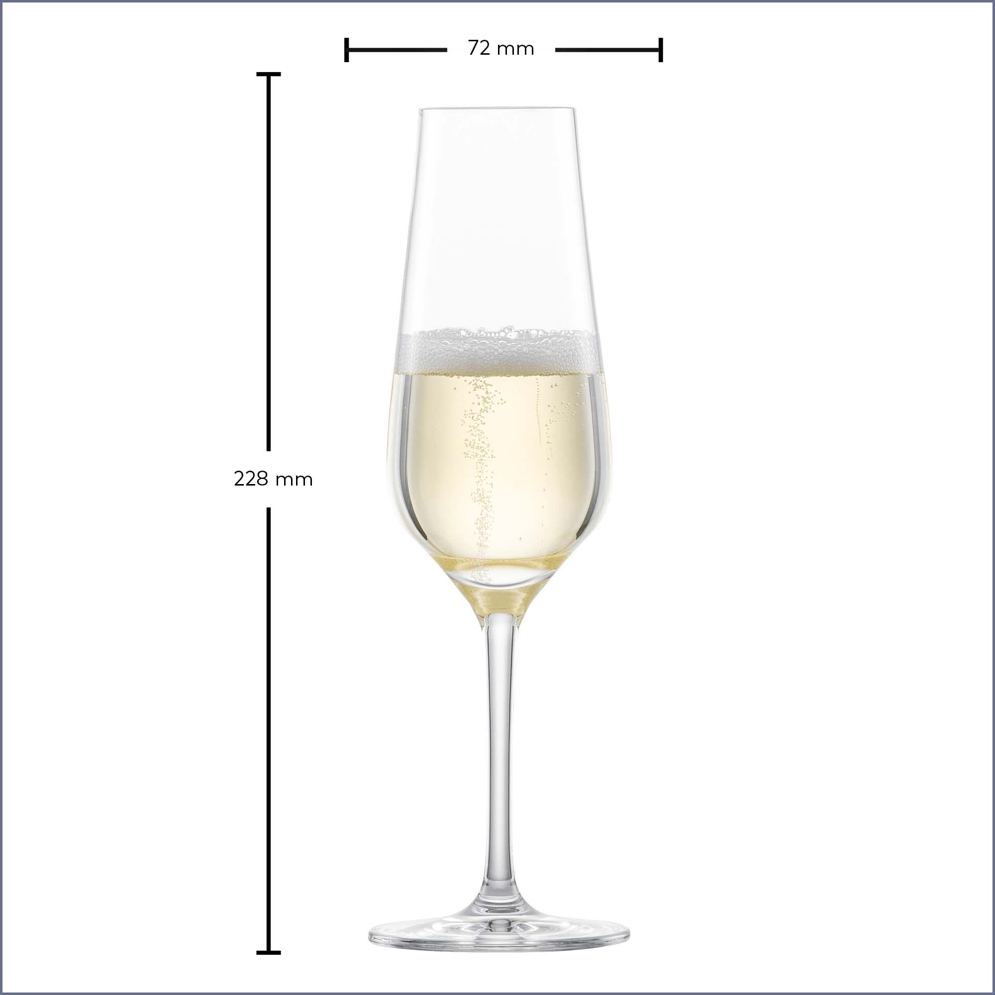 SCHOTT ZWIESEL Sektkelch Fine (6er-Set), stilvolle Champagner Gläser mit Moussierpunkt, spülmaschinenfeste Tritan-Kristallgläser, Made in Germany (Art.-Nr. 113761)