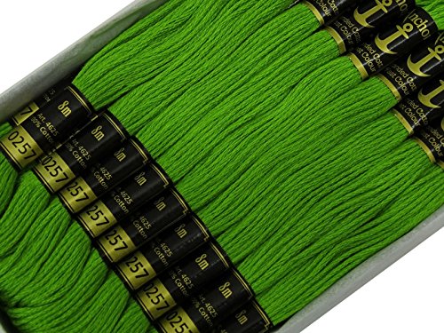 Image of Cross Stitch Hand Embroidery Thread Stranded Cotton Craft Sewing Floss 25 Skeins-Shamrock Green
