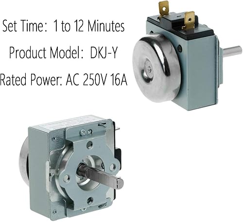 Miniatura 2 de COMOK DKJ-Y 120 Minutos AC 250V 16A Tono Plata Metal Temporizador Interruptor Para Horno Microondas Electrónico Cocina Etc