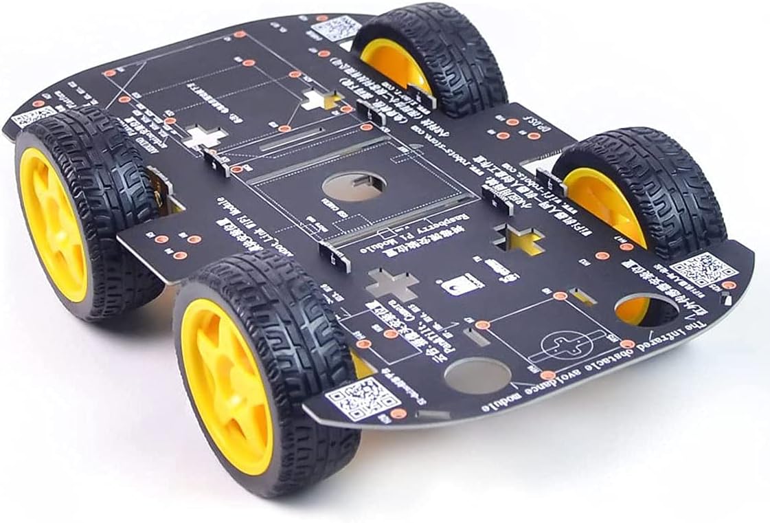 Robot Chassis 4WD Robot Car Smart Chassis Kit with 4 TT Motor for Arduino/Raspberry Pi/Jetson Nano, Smart Robotic Car Chassis DIY Learning Kit