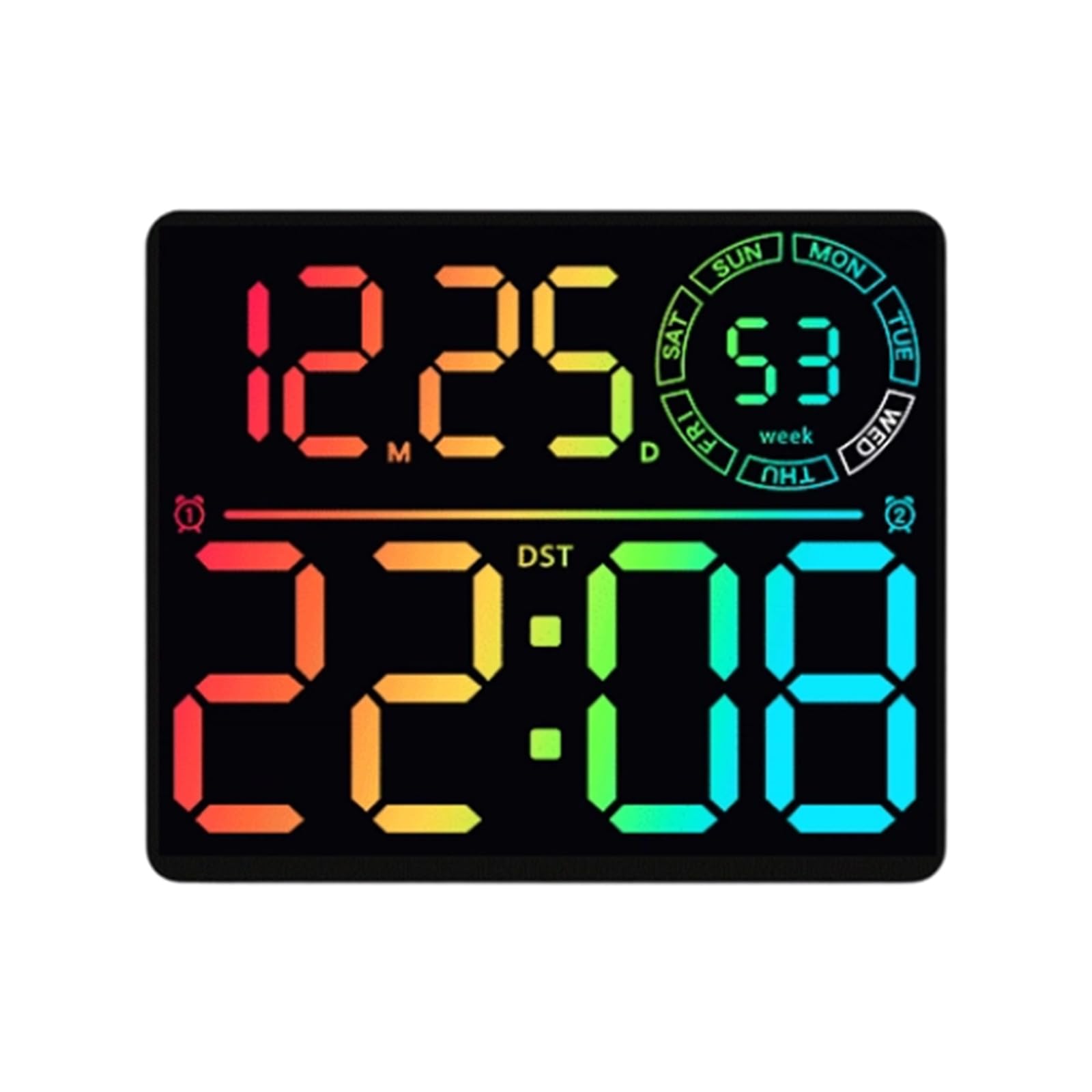 Piceioep Illuminated Digital Clock with LED Display and Timer Function Battery Operated Electronic Clock for Home and Offices LED