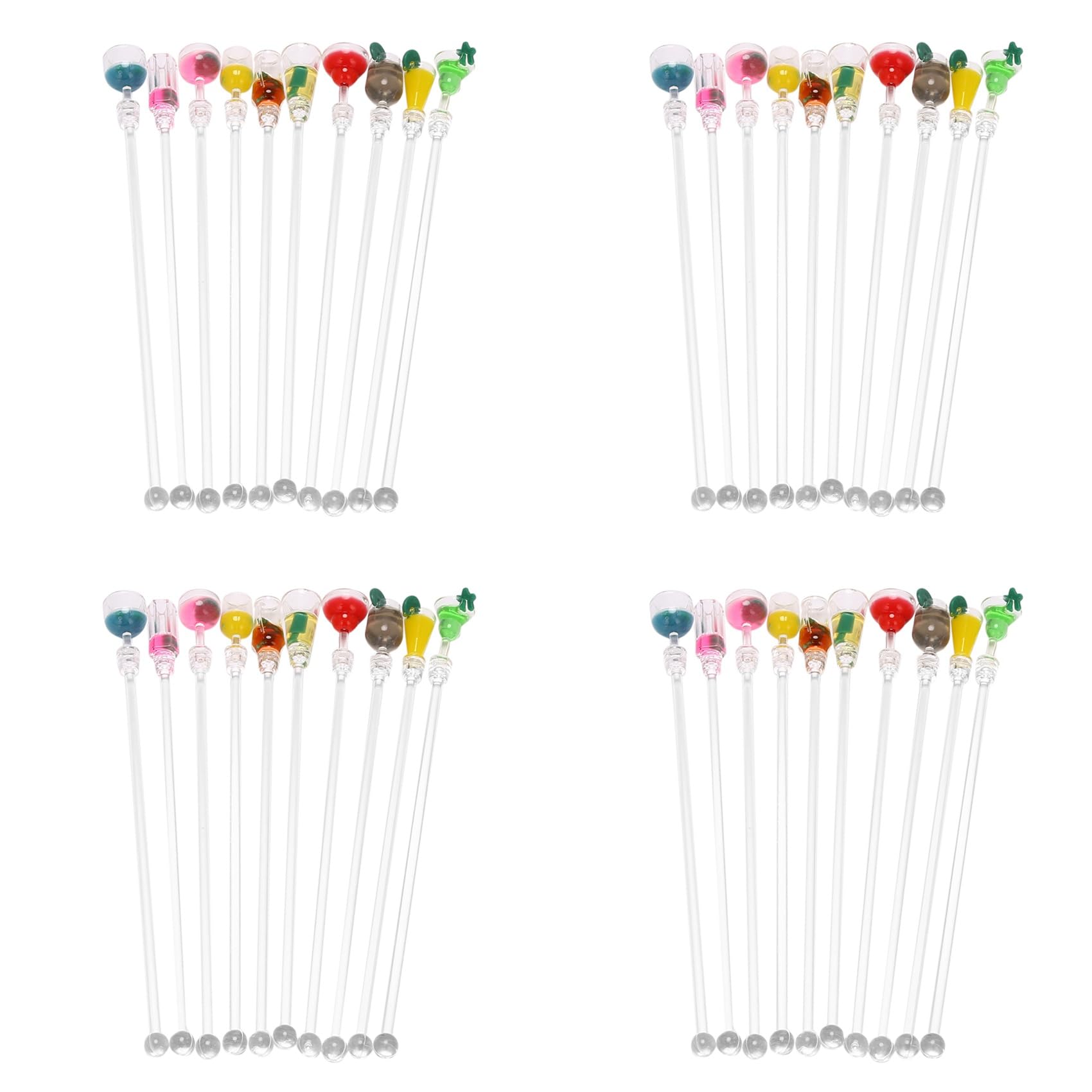 Hndhbfgrt 40Pcs Cocktail Stirrer Drink Mixing Stick Set Acrylic Cocktail Mixer Blender Bar Supplies Swizzle Stirrer