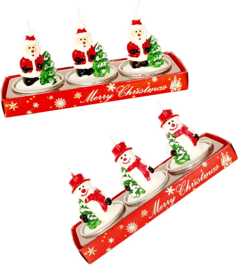 3pcs Christmas Candle Xmas Decorative Paraffin Dinner Supplies
