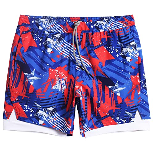 Image of maamgic Mens Workout Shorts 2 in 1 Stretch 5 inch / 7 inch Gym Shorts Running Shorts with Compression Liner Zip Pocket