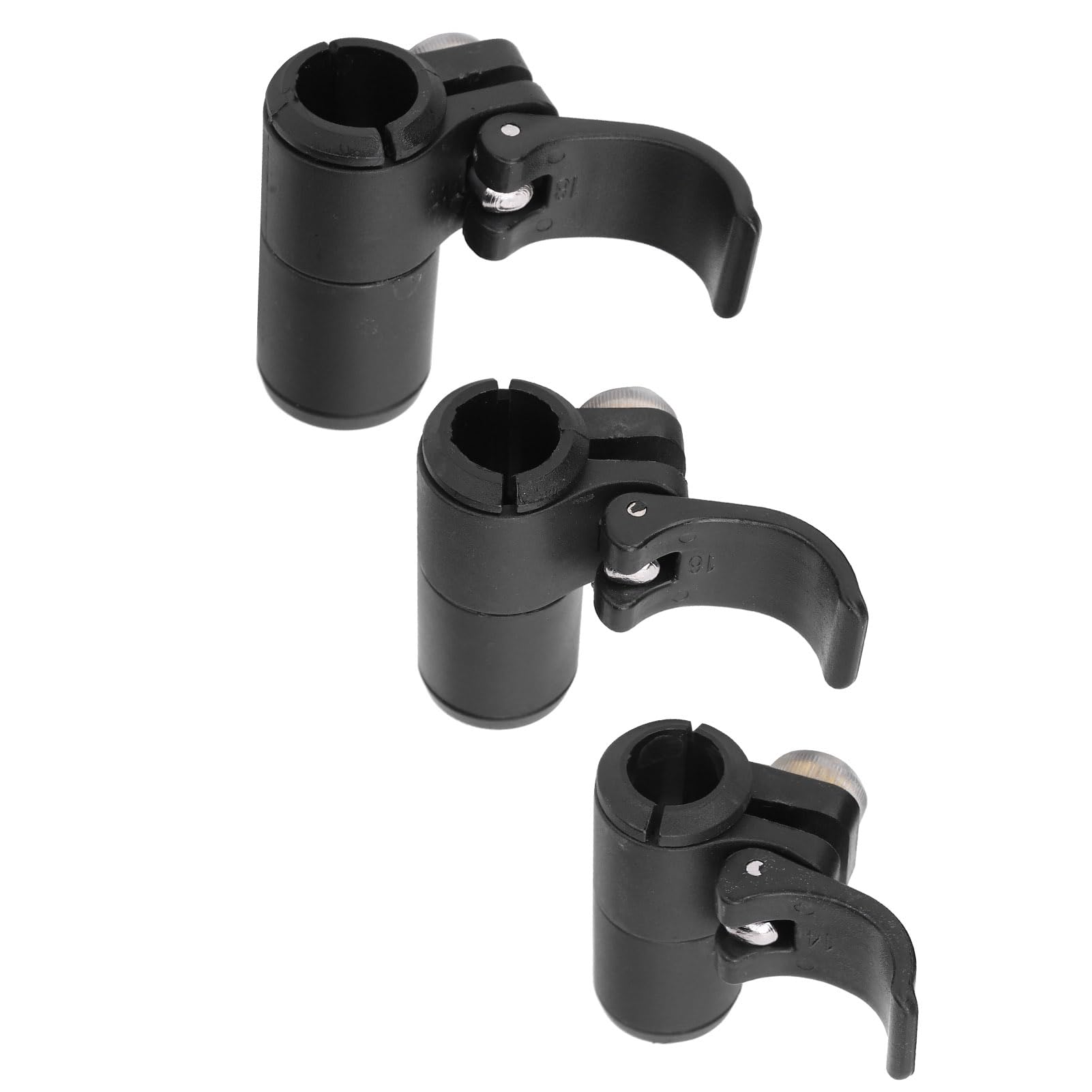 Yosoo Health Gear Clips de Repuesto para Bastón de Trekking, 3 Piezas, Plástico con Bloqueo Rápido, 18 mm, 16 mm, 14 mm