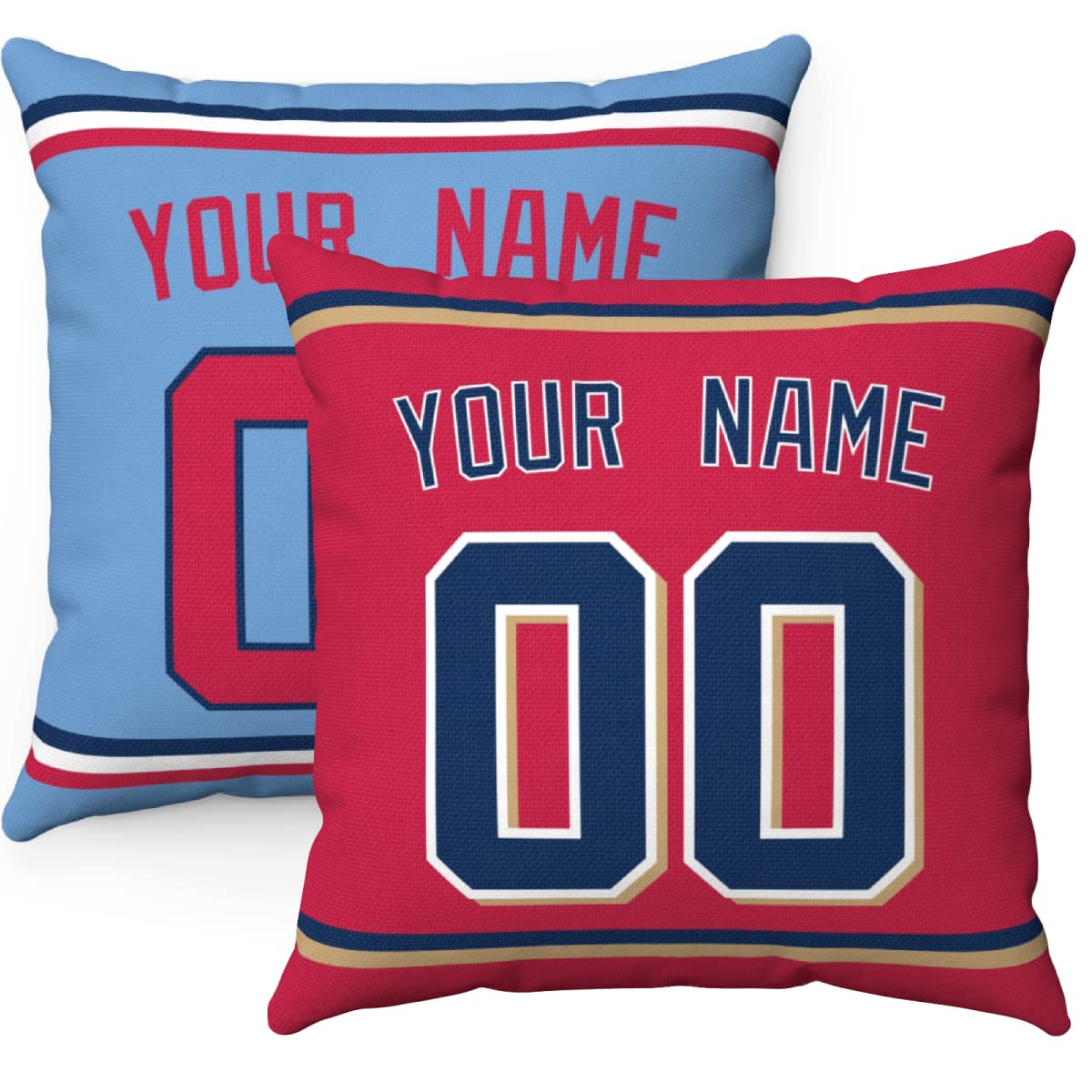 ANTKING Throw Pillow 2 Packs Personalized Custom Any Name and Number for Men Women Boy Gift