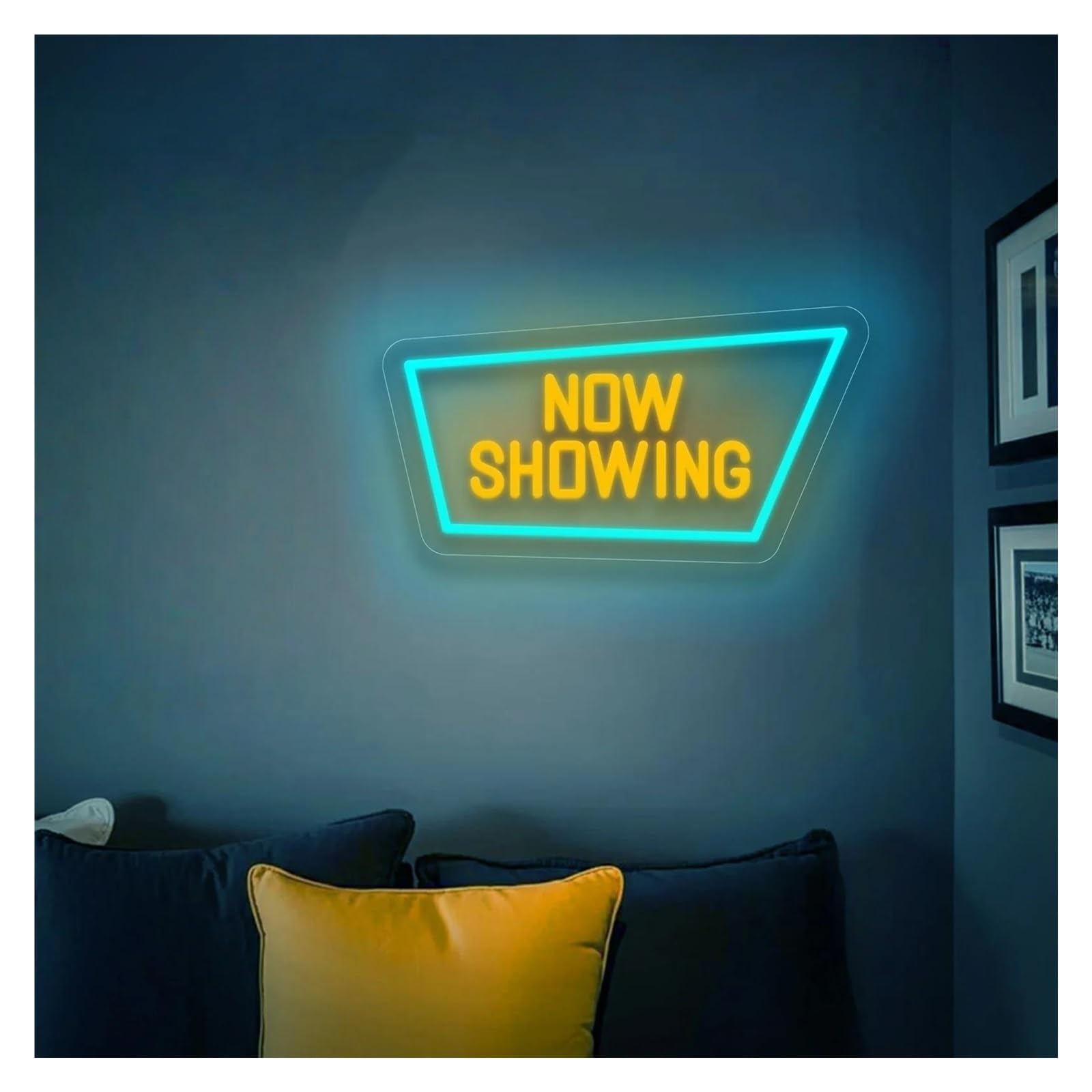 Decoración Lámparas Letrero De Neón Now Showing Con Luz LED Regulable Para Cine, Sala De Video, Cine En Casa, Fiestas, Decoración De Pared, 40.6cmx21.5cm