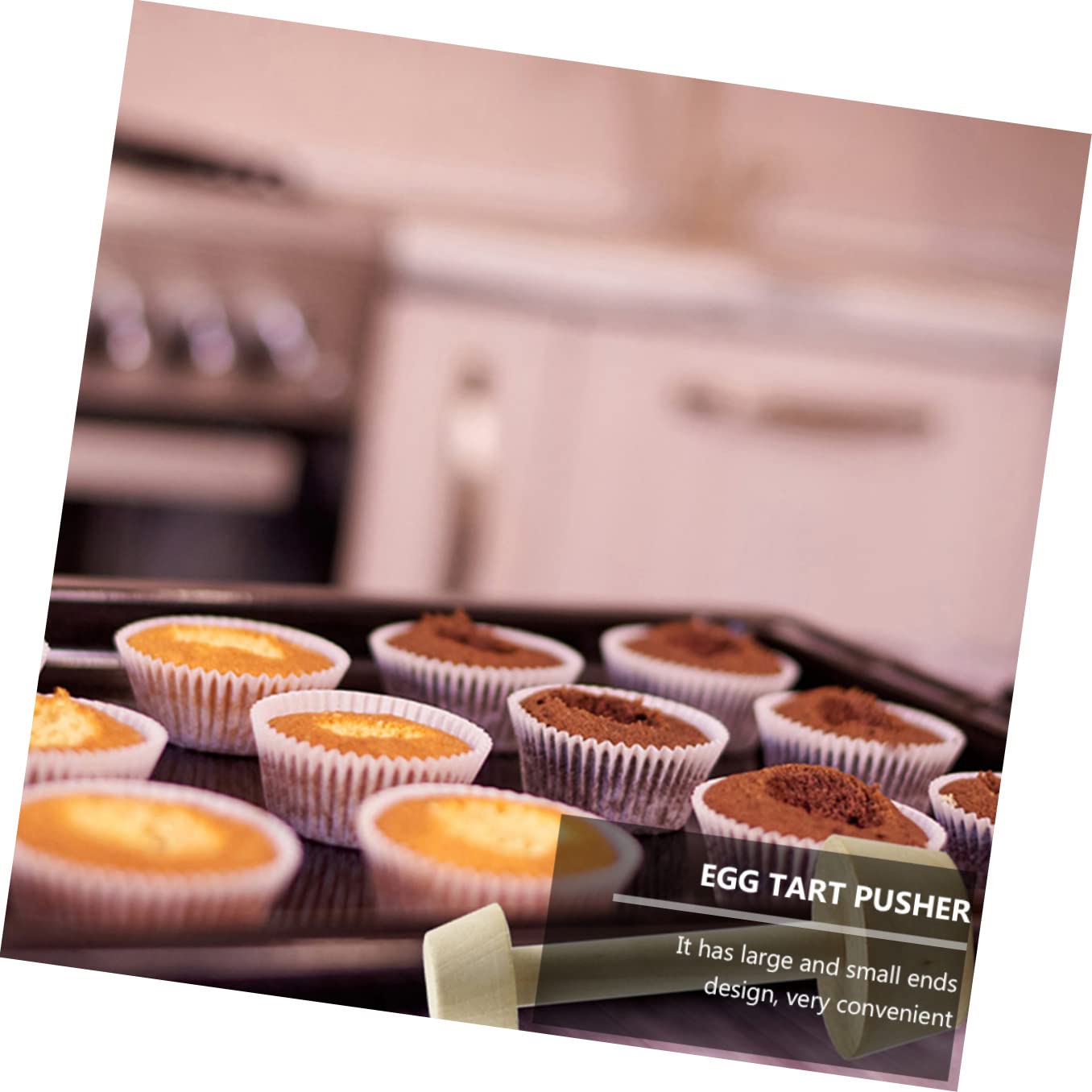 SEWACC 1 set 2 pcs Wood Side Making Portable Wooden Tampers Muffin Tool Dessert Baking Double- Vegetable Pushers Desserts for Pusher Mould Restaurant DIY Gadget Tools Color Egg Pastry